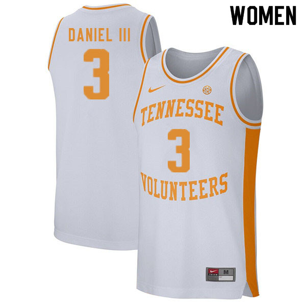 Women #3 James Daniel III Tennessee Volunteers College Basketball Jerseys Sale-White